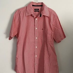 Red & White Striped Button Down Shirt